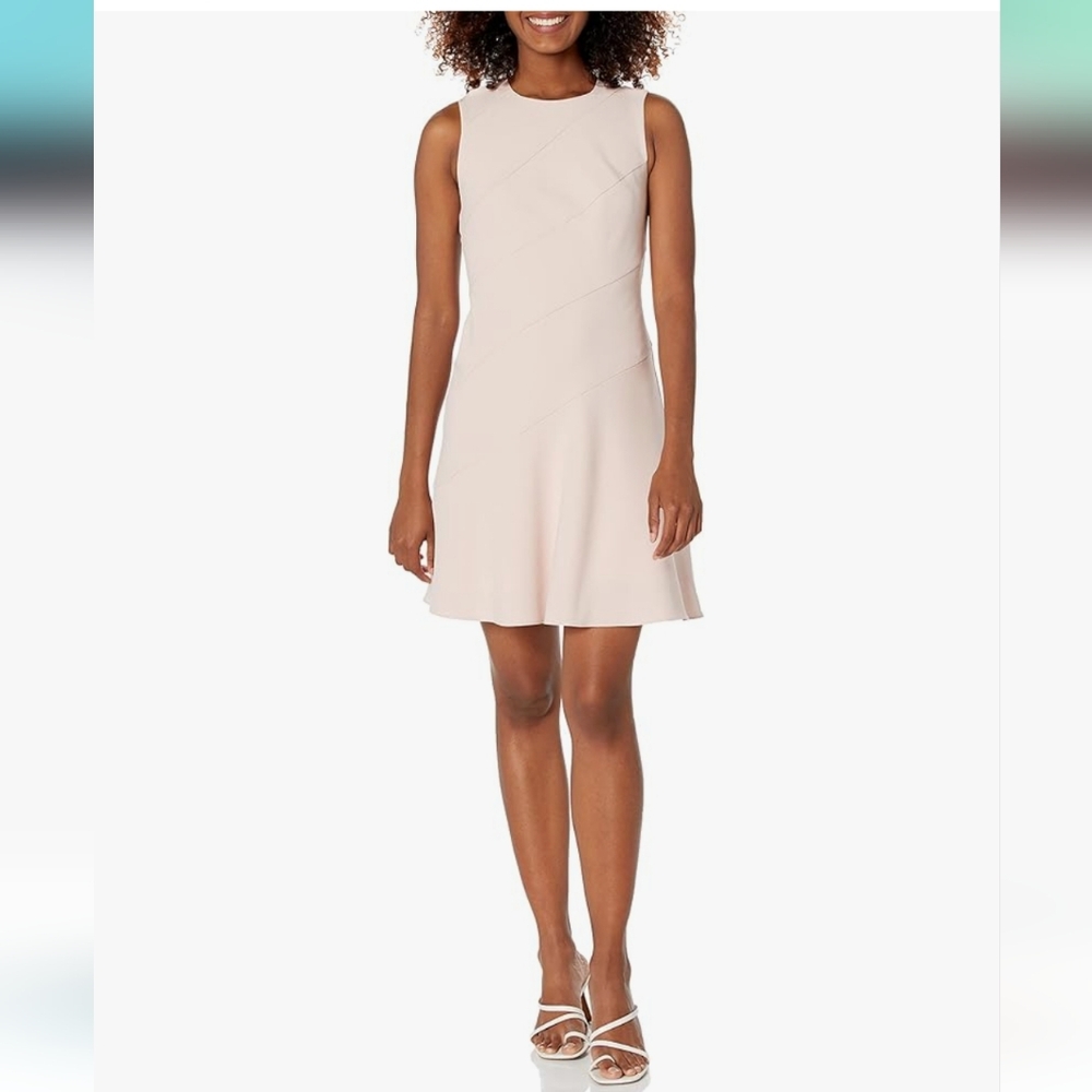 Theory Diag Drape Admiral Crepe Dress Pink Salt Size 12